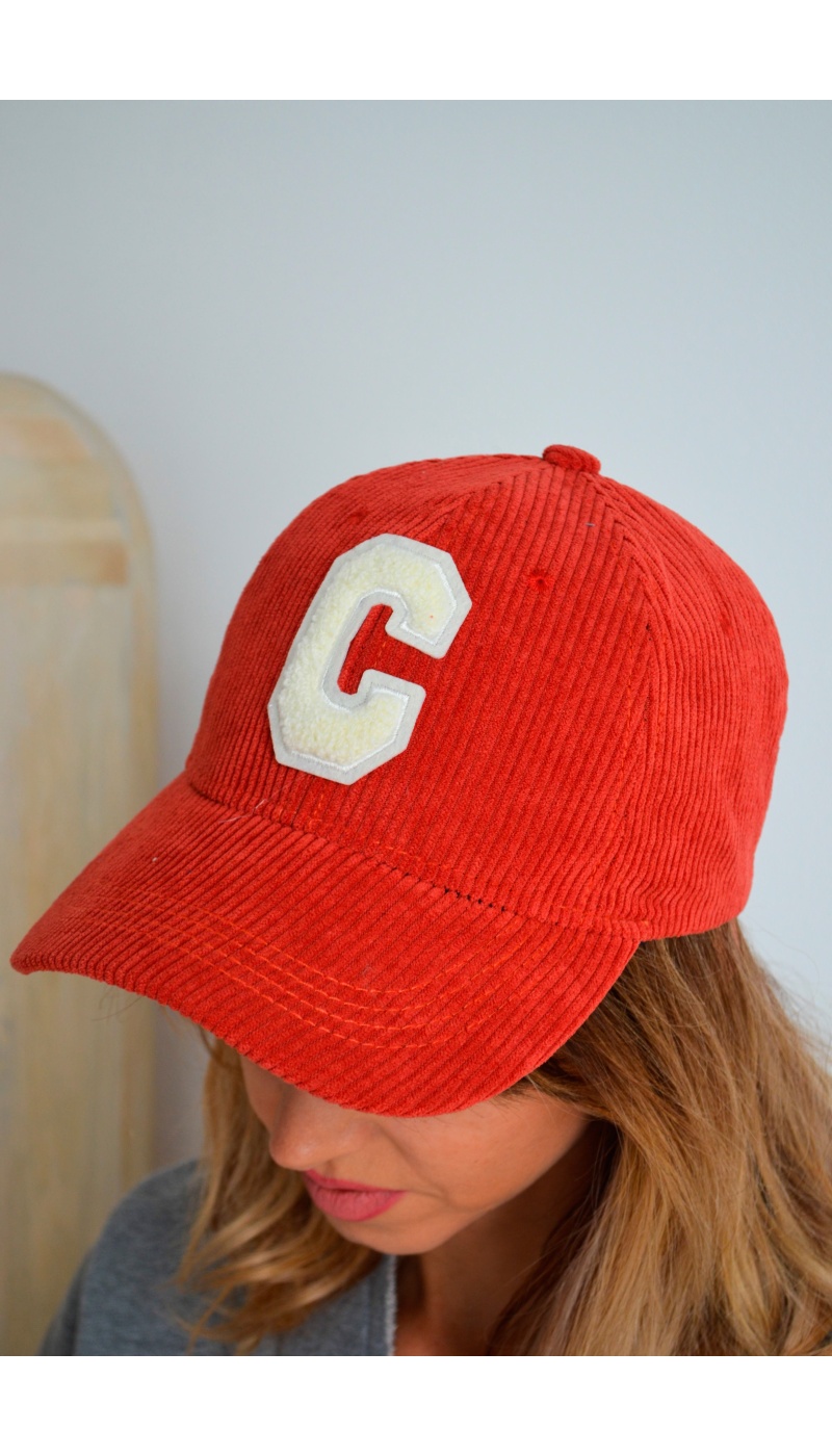 Casquette Côtelée Brique MELIA  - 1