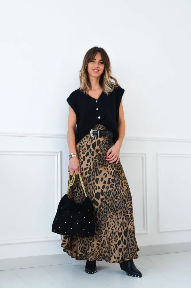Jupe soie on sale leopard
