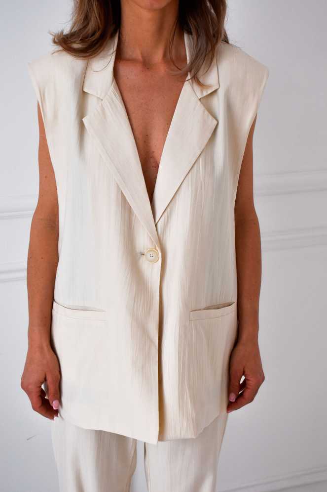 Ecru Banditas ärmelloser Blazer AVALON  - 3