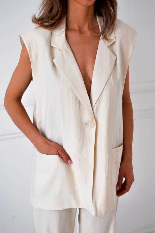 Blazer Sans Manches Ecru Banditas AVALON  - 2