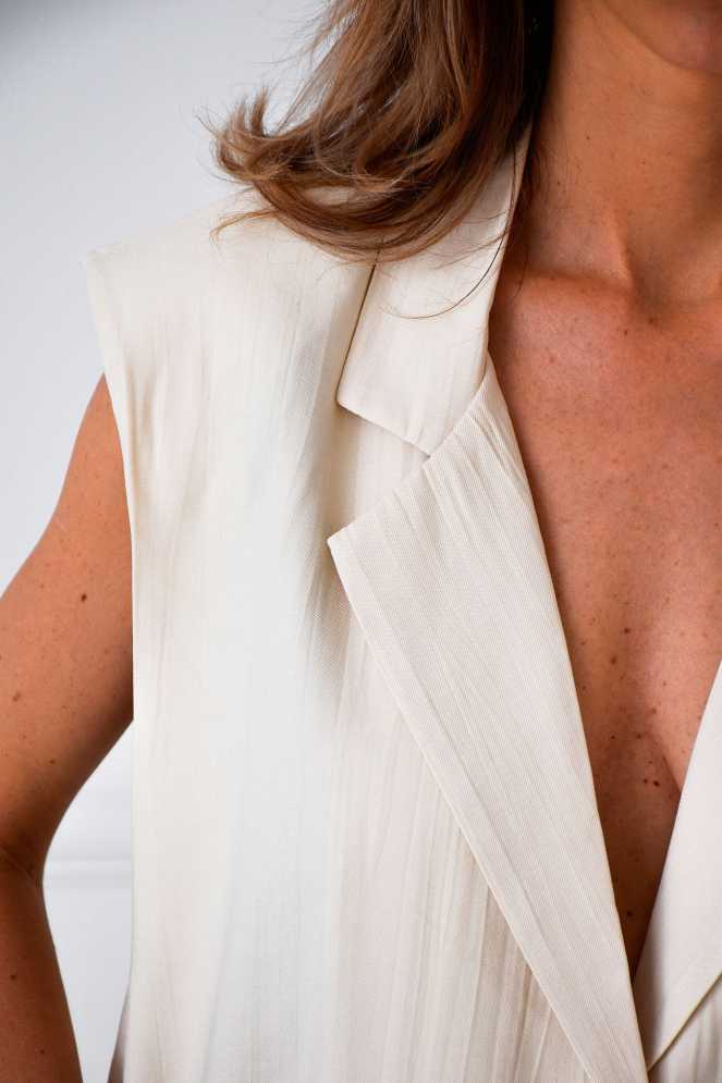 Ecru Banditas Sleeveless Blazer AVALON  - 4