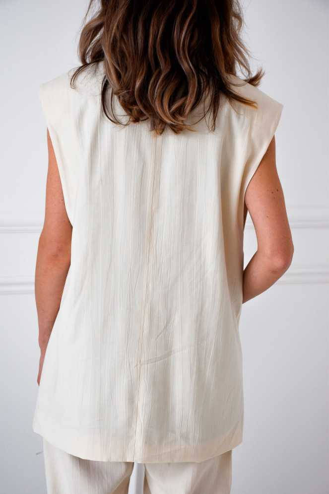 Ecru Banditas Sleeveless Blazer AVALON  - 8
