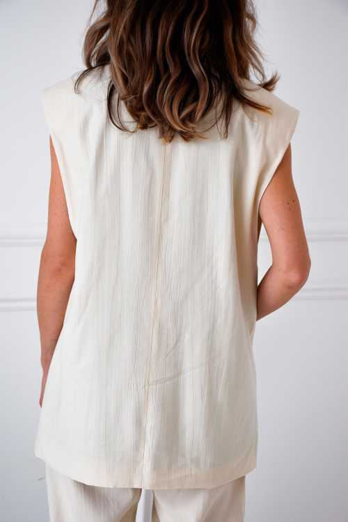 Ecru Banditas Sleeveless Blazer AVALON  - 8