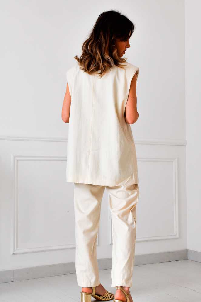 Blazer Sans Manches Ecru Banditas AVALON  - 11