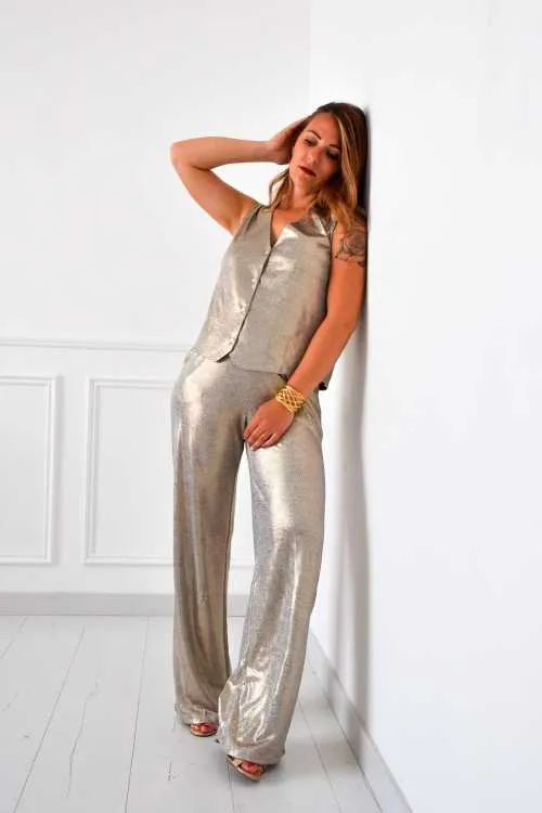 Pantalon Irisé Doré AMELIE  - 6
