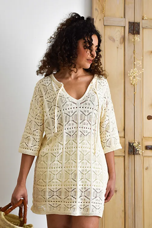 GINA Abito in maglia ecru  - 2