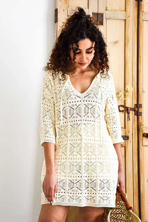 GINA Abito in maglia ecru  - 3