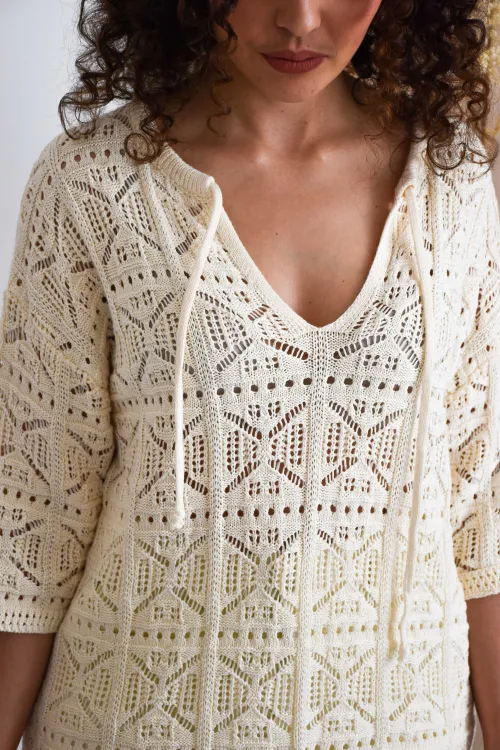 Robe Maille Ecru GINA  - 4