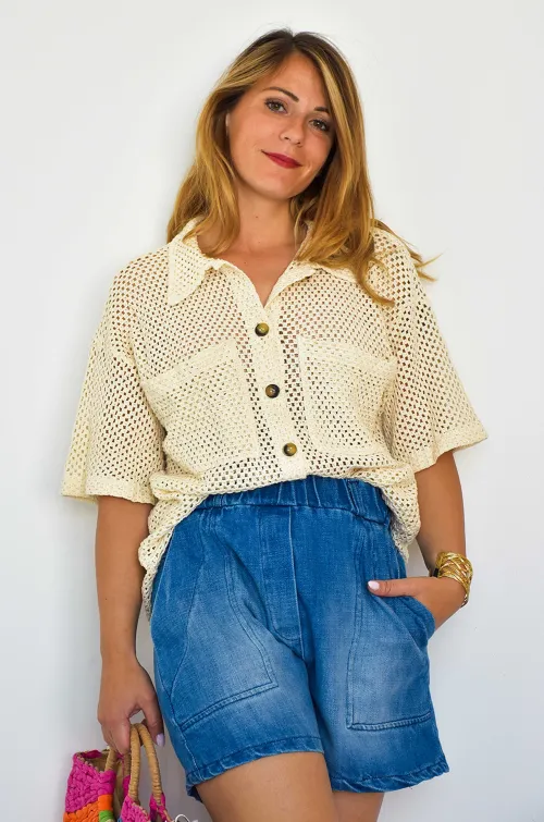 Banditas SLIDELL Ecru Openwork Blouse  - 2