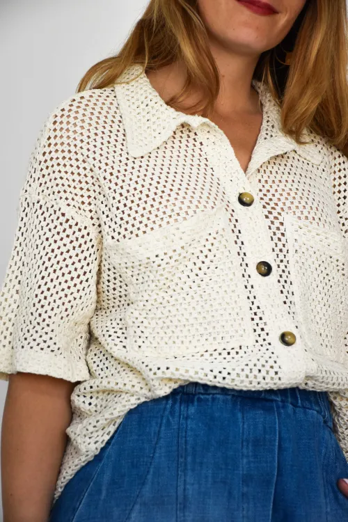 Banditas SLIDELL Ecru Openwork Blouse  - 4
