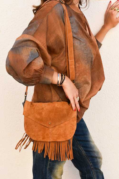 Bolso Flecos Camel LARA Noho - 6