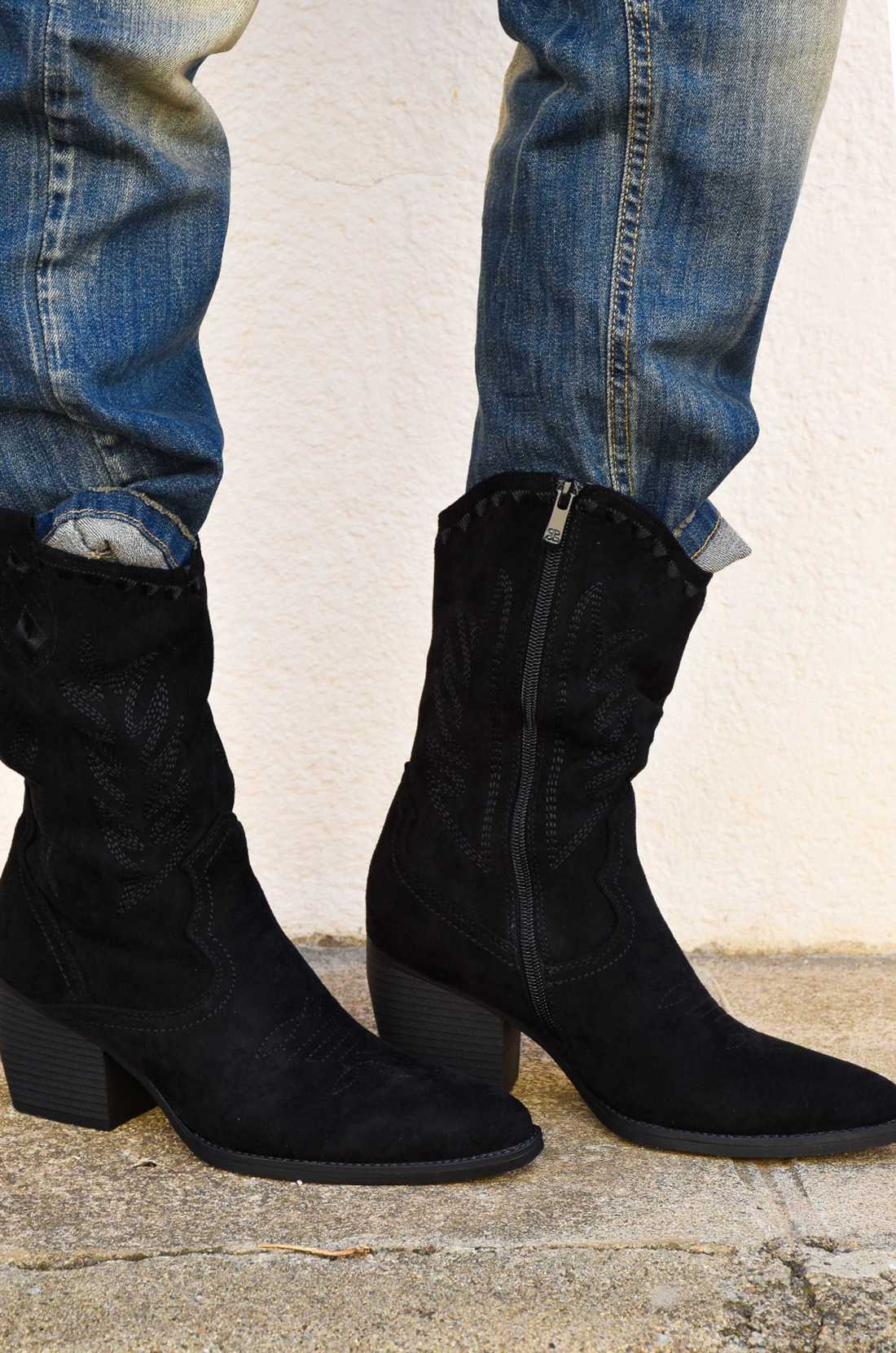 Bottes Suedine Noires LOLI
