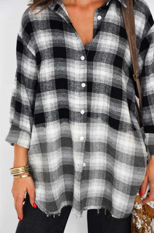 Black Banditas Checkered Blouse PAPAVERO BANDITAS - 2
