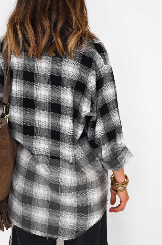 Black Banditas Checkered Blouse PAPAVERO BANDITAS - 4