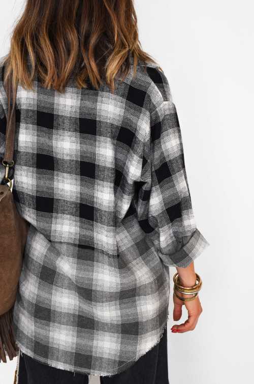 Black Banditas Checkered Blouse PAPAVERO BANDITAS - 4
