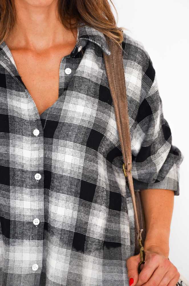 Black Banditas Checkered Blouse PAPAVERO BANDITAS - 5