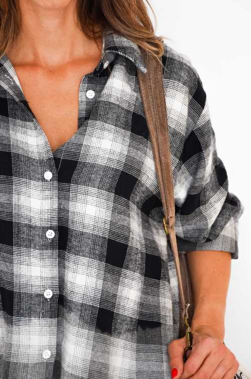 Black Banditas Checkered Blouse PAPAVERO BANDITAS - 5