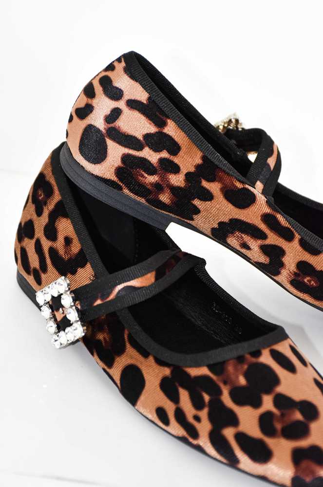 Ballerines Velours Léopard NATHA Noho - 2 | CHAUSSURES