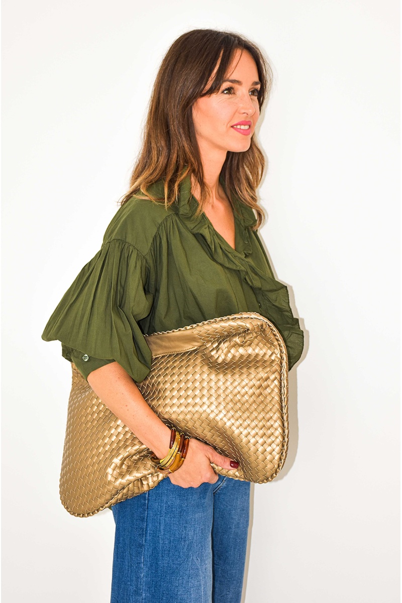 Chemisier Volants Kaki CECILE Noho - 1 2