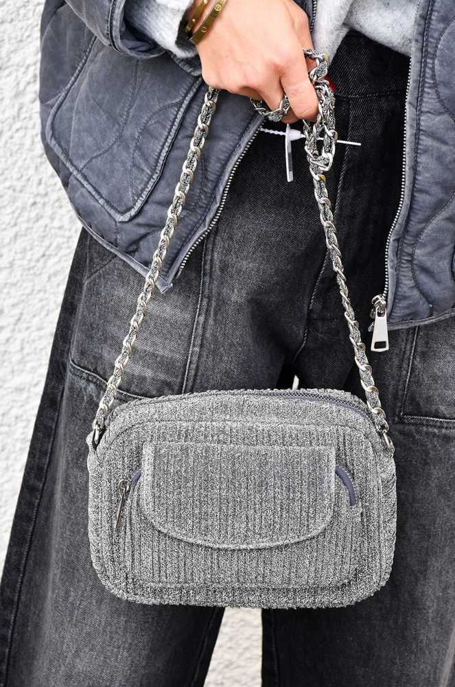 Sac gris argenté hotsell