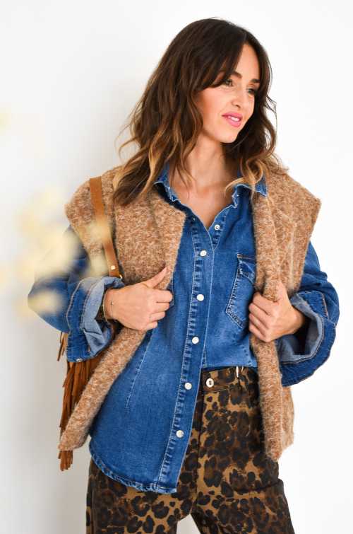 Chemise Denim Bleue GINA Noho - 2
