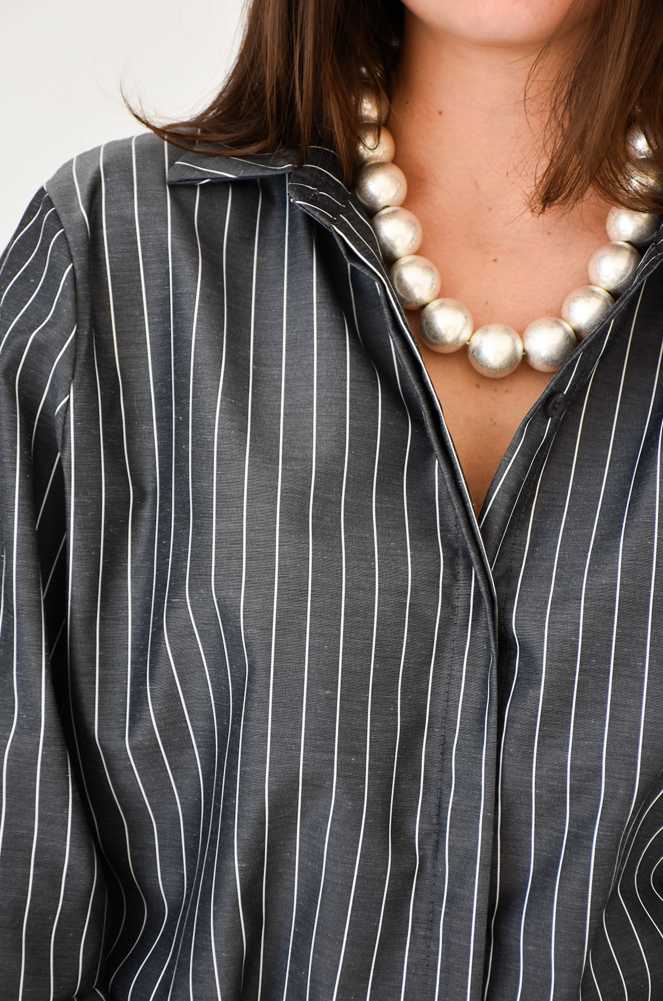 Chemise Rayée Grise MATHILDE Noho - 4