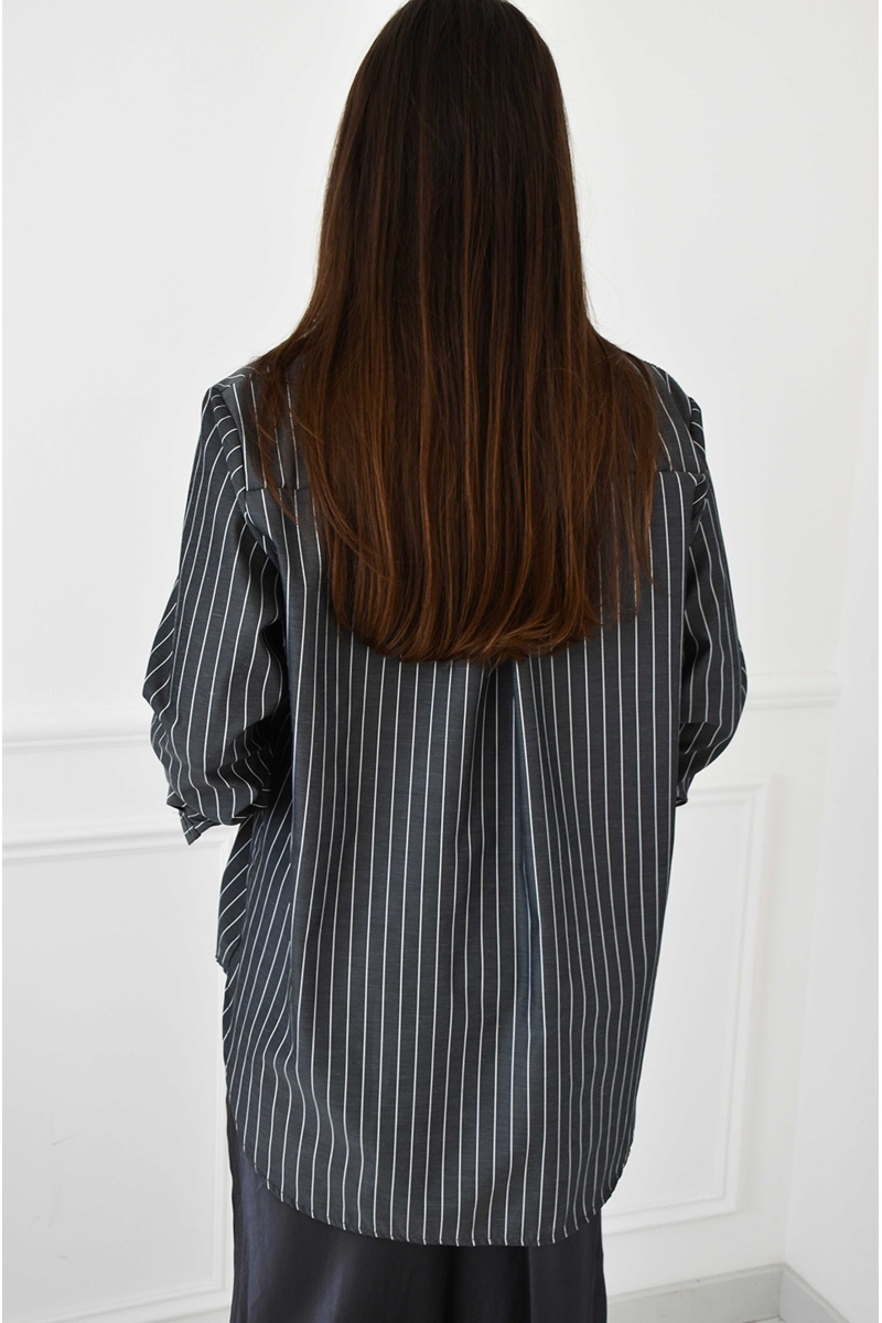 Chemise Rayée Grise MATHILDE Noho - 1 2