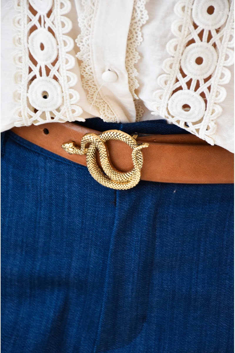 Ceinture Serpent Camel LISON Noho - 1