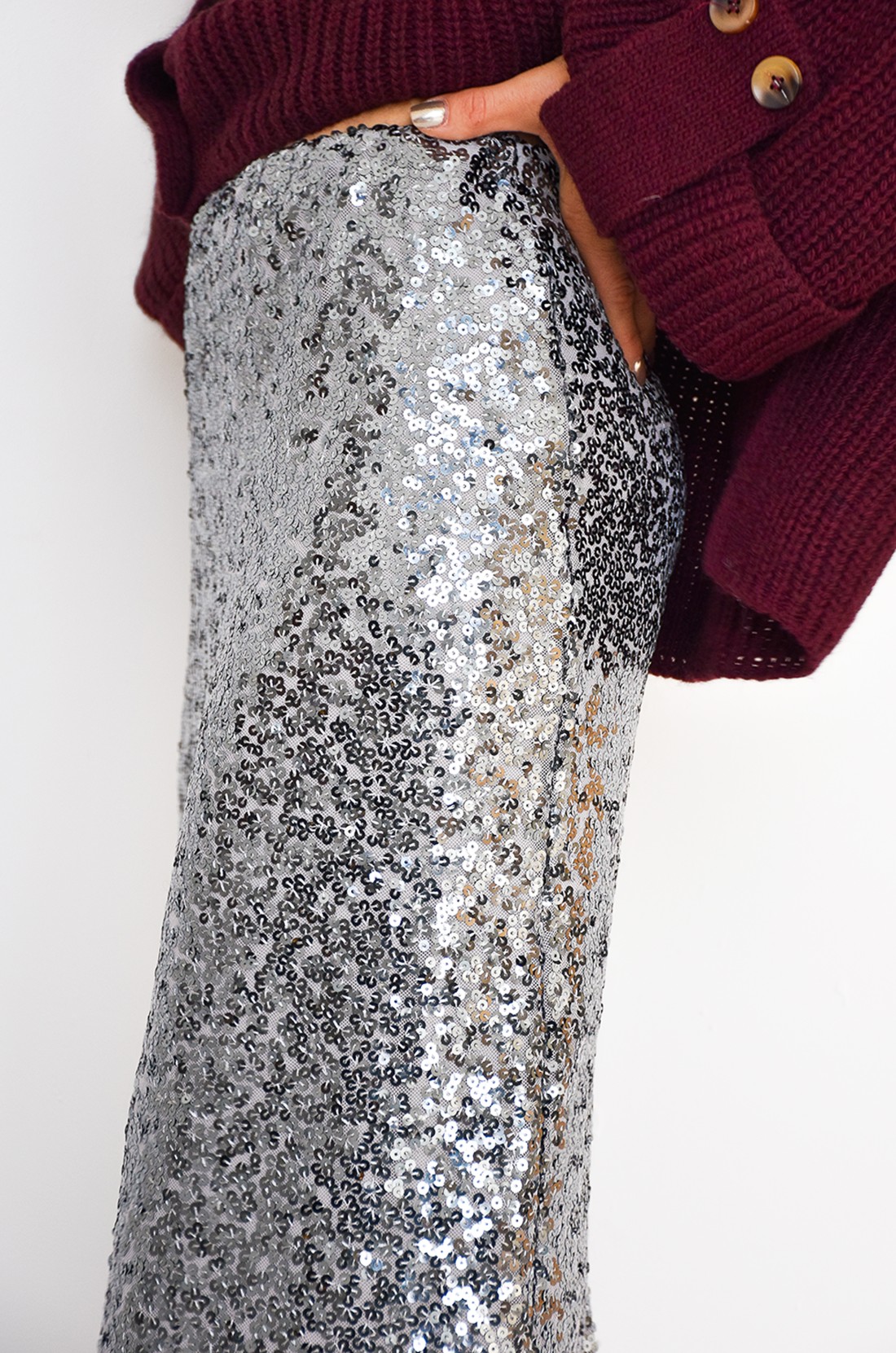 Jupe Sequin Argent URIA