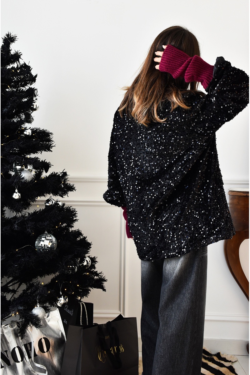 Veste Sequin Noire SHINNY Noho - 1 2