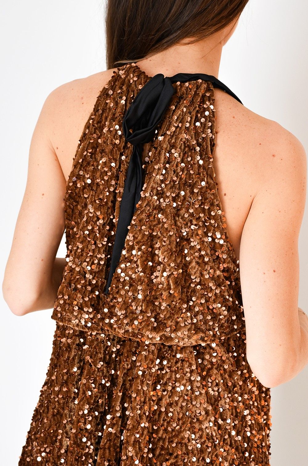 Robe Sequins Camel IVY Noho - 4