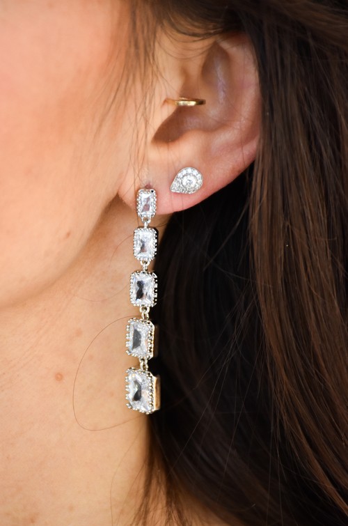 LULU BIJOUX STRASS ARGENT BOUCLES D'OREILLES Noho - 2
