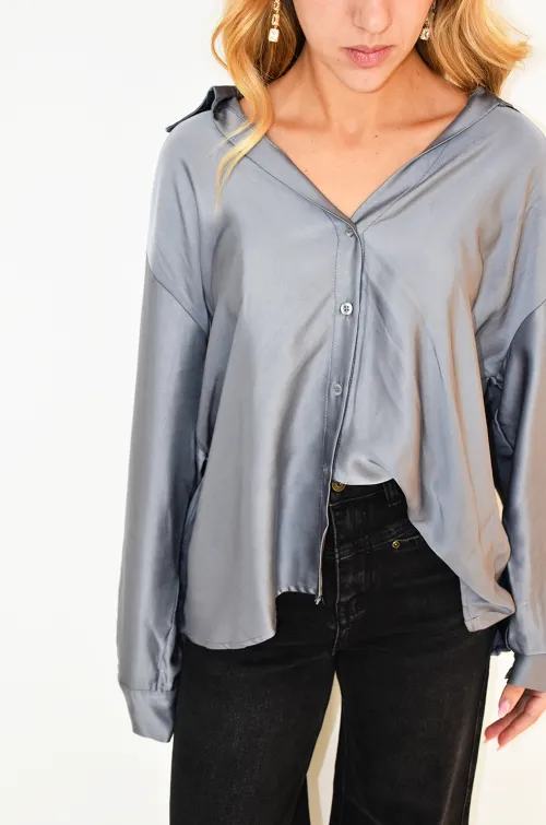 moda i di sun jinguang SATINE GRIS CHEMISIER
