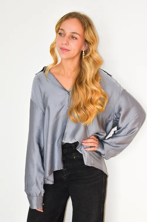 moda i di sun jinguang SATINE GRIS CHEMISIER