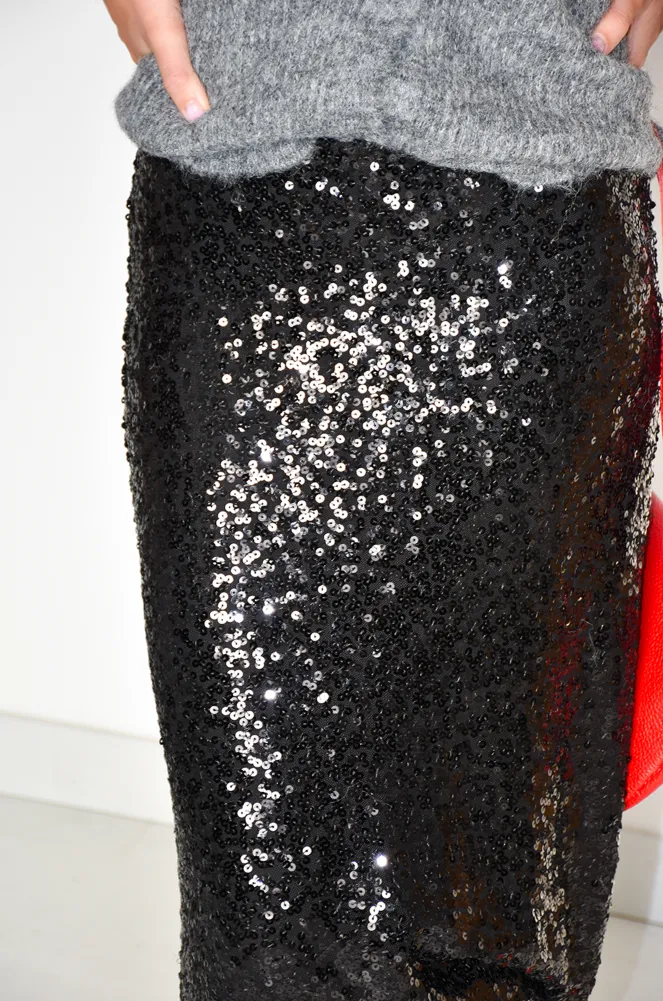 by insta SEQUIN NOIR JUPES FEMME
