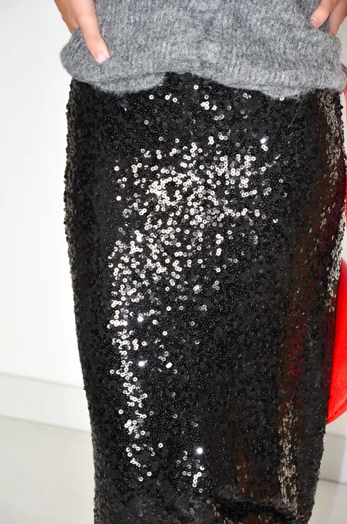 by insta SEQUIN NOIR JUPES FEMME