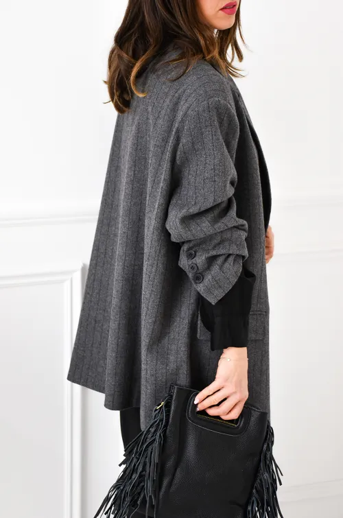 Blazer Rayé Gris JOY