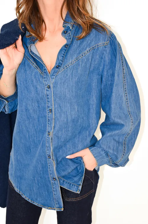 les 3 filles JEANS BLEU CHEMISIER
