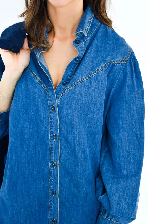 les 3 filles JEANS BLEU CHEMISIER