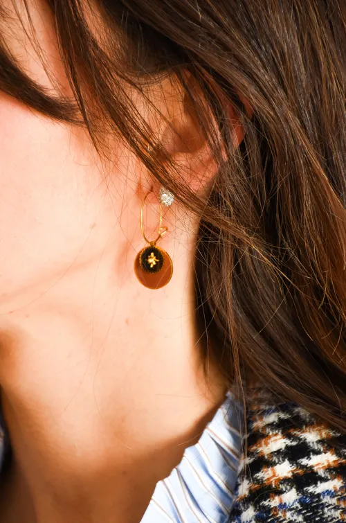 DOLVIKA ROND DORE BOUCLES D'OREILLES