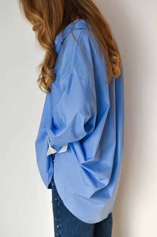 Chemisier Revers Bleu JULIETTE