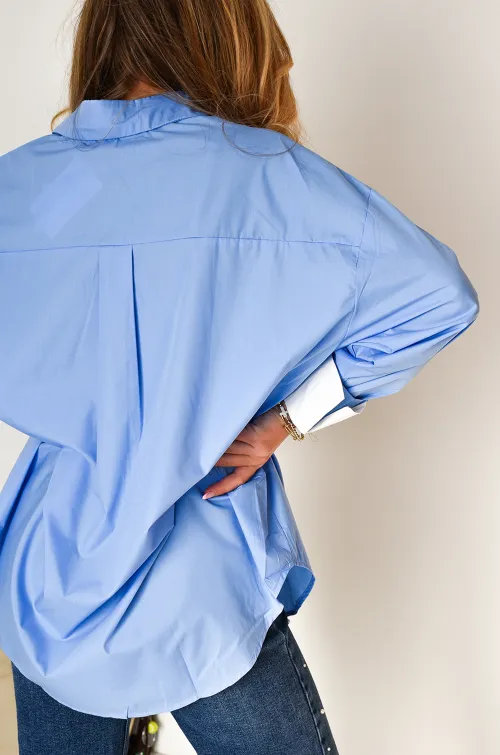 Chemisier Revers Bleu JULIETTE