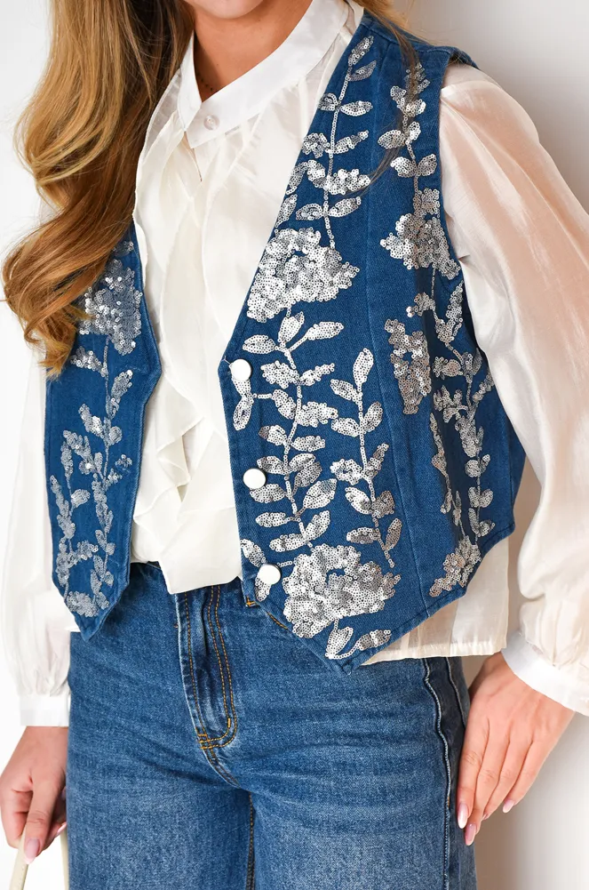 lai fashion STRASS JEANS GILET FEMME