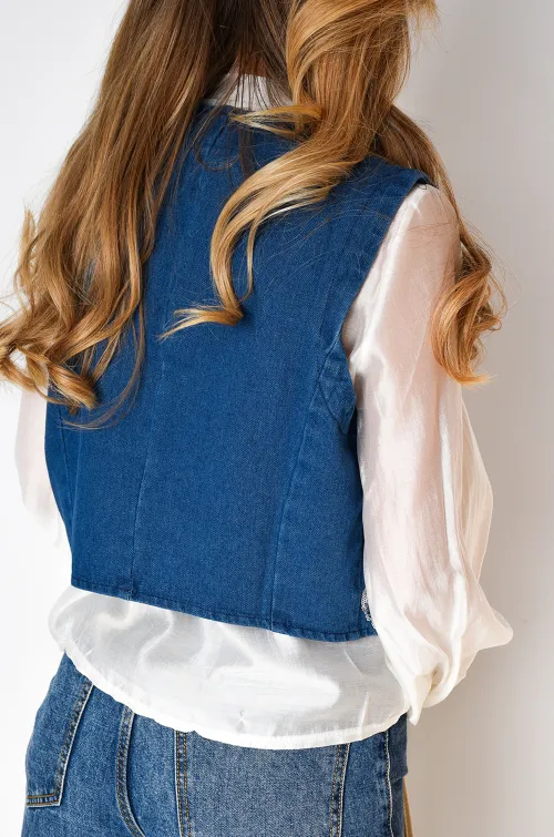 lai fashion STRASS JEANS GILET FEMME