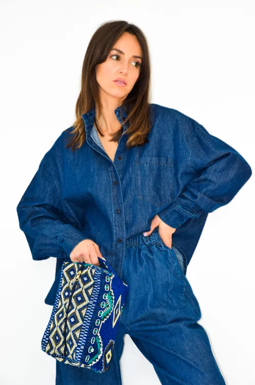noho maroc IMPRI TURQUO POCHETTE