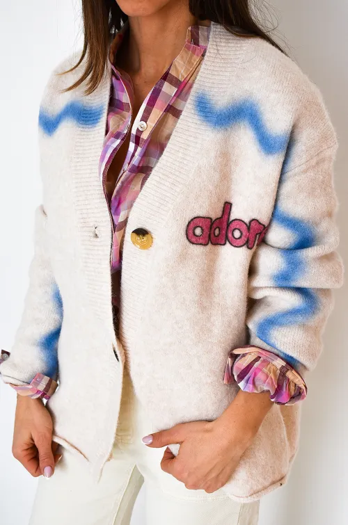 DE FIL EN AIGUILLE ADORE ECRU GILET FEMME