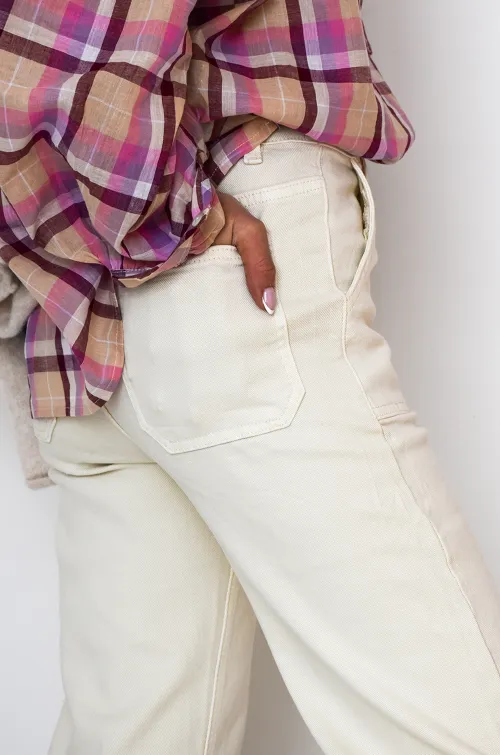 wecool folyrose  ECRU JEANS FEMME