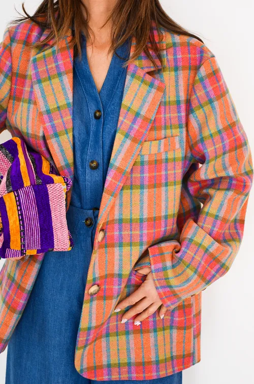 Blazer Carreaux Orange LOLA