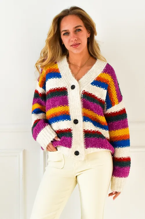 JENNIE CAMILLE LIN MULTIC BLANC GILET FEMME