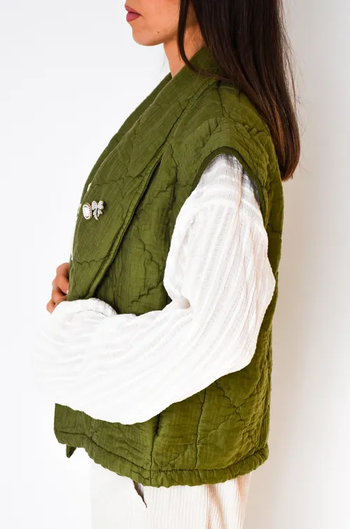 johanna toutoun SANSMA KAKI VESTES FEMME